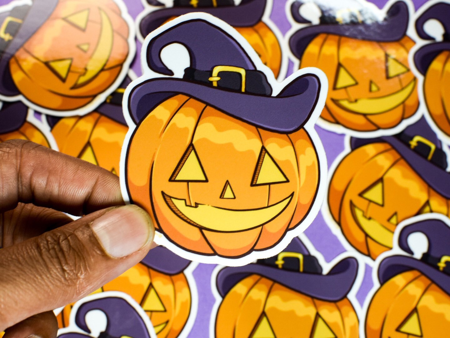 Pumpkin Witch Die-Cut Vinyl Sticker