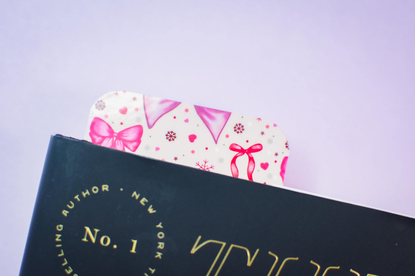 Pink Winter Holiday Bows Bookmark
