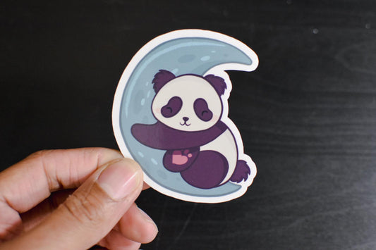Moon Panda Die-Cut Vinyl Sticker