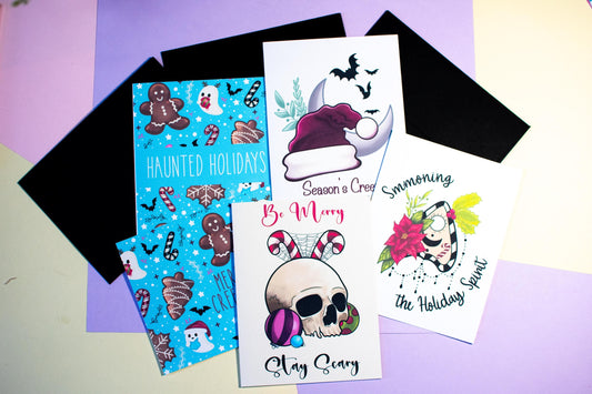 Frightfully Festive Holiday Greeting Cards – Card Set Options