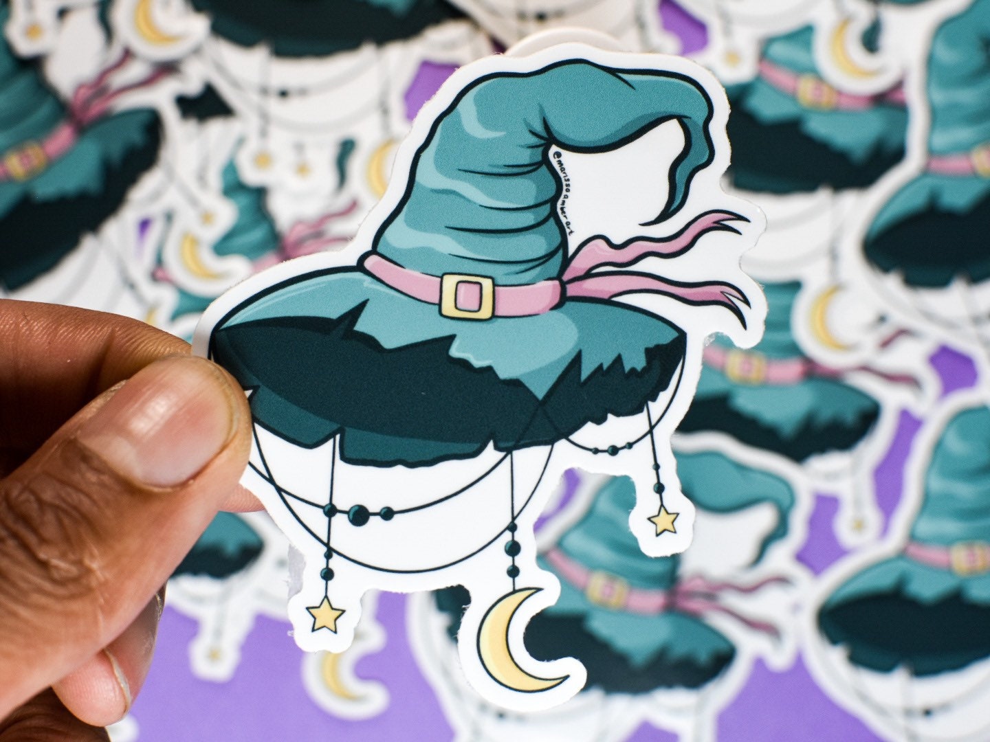 Pastel Witches Hat Die-Cut Vinyl Sticker