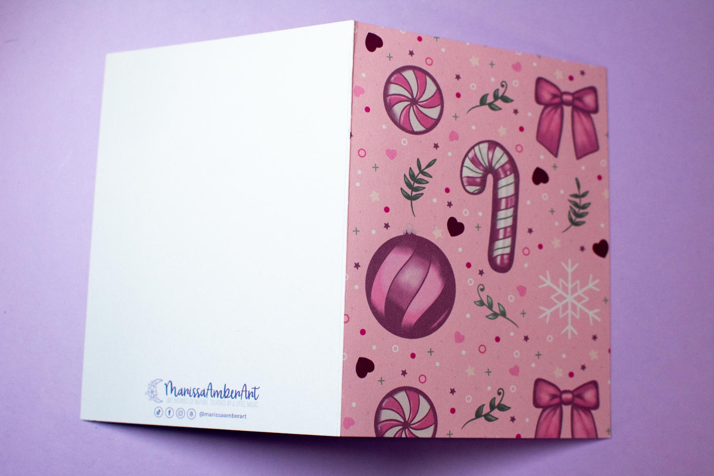 Pink Winter Holiday Coquette Holiday Greeting Card