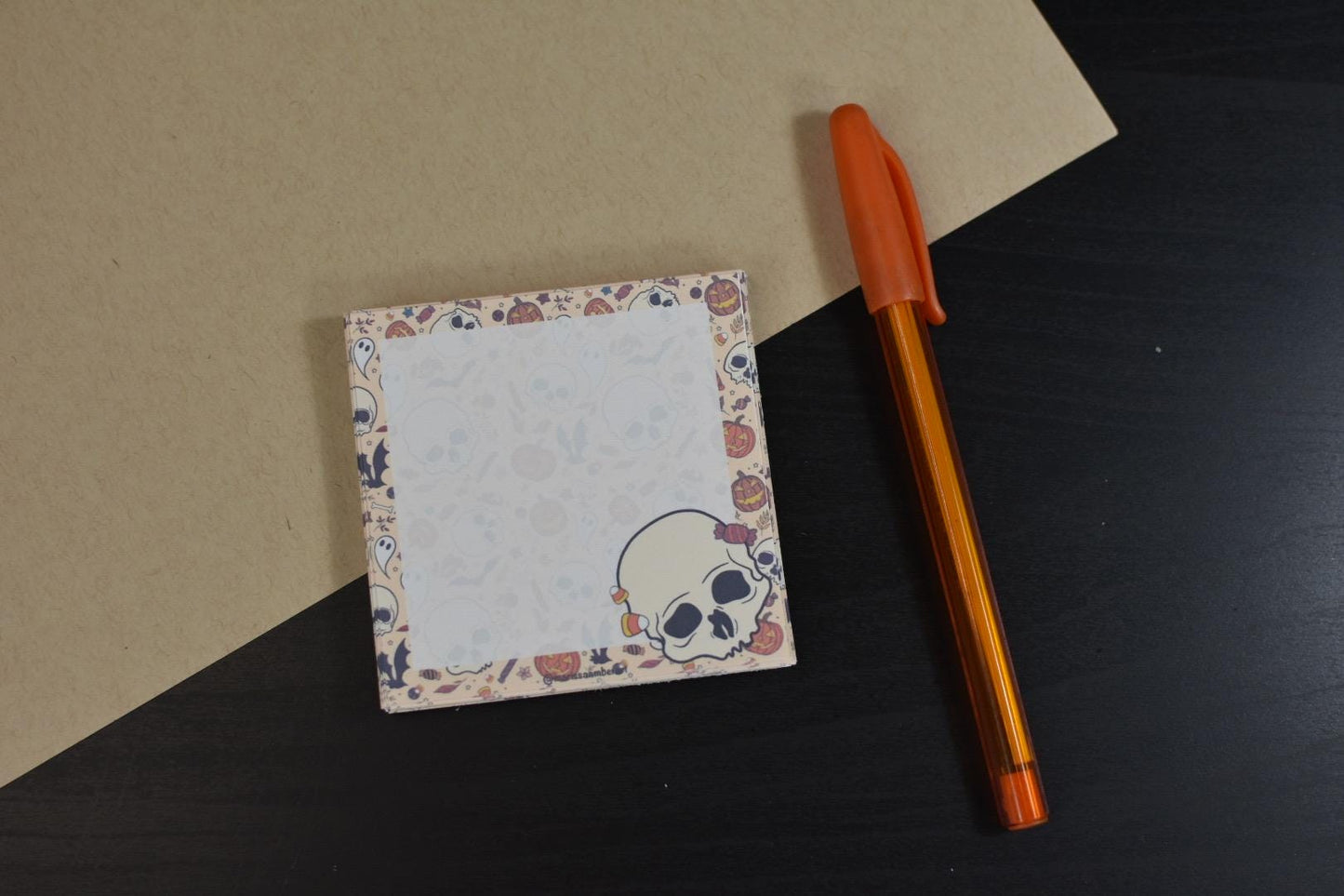 Handmade Spooky Season Mini Notepad | 3in x 3in