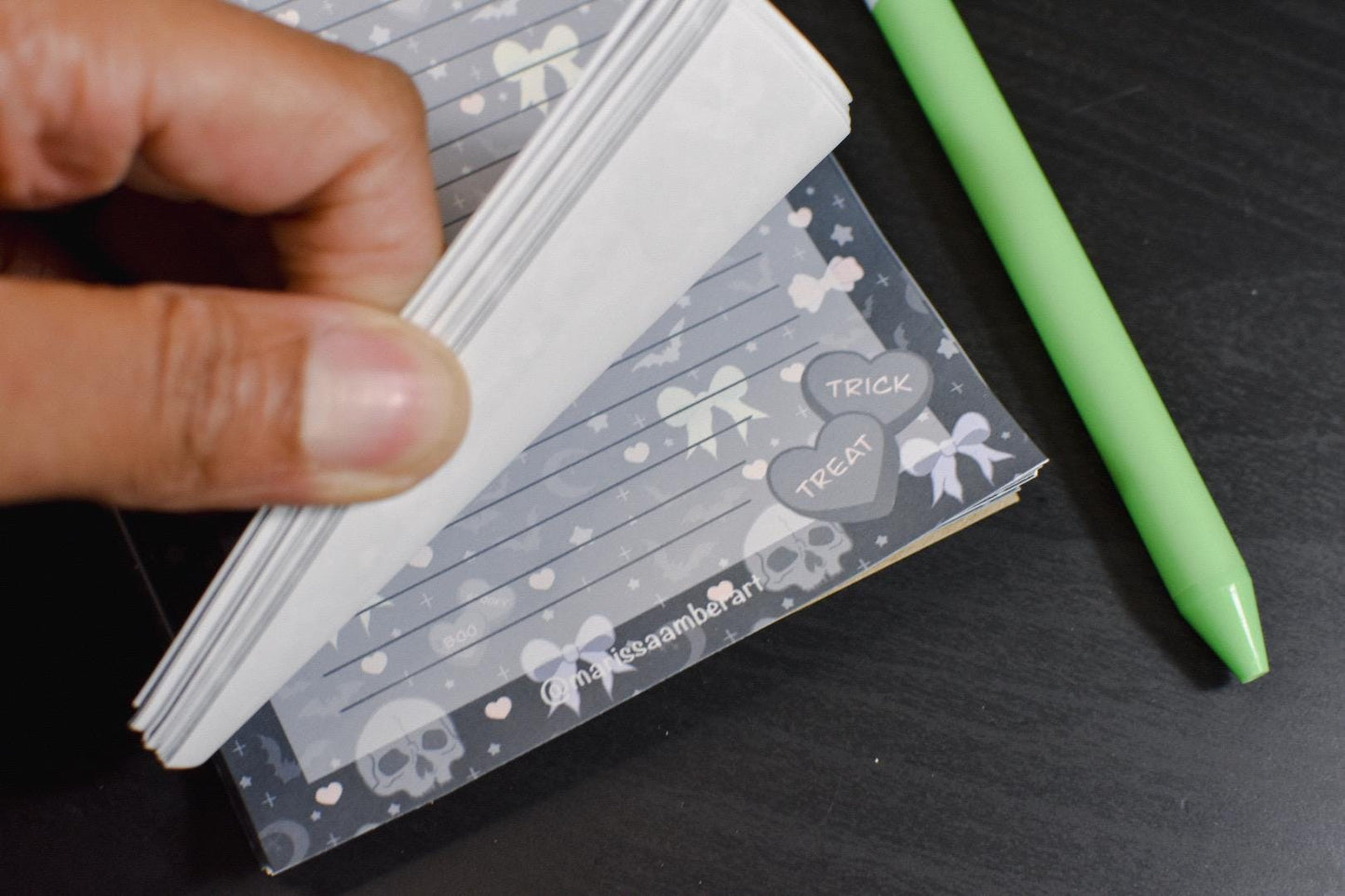 Handmade Pastel Goth Lined Notepad | 4.25in x5.5in