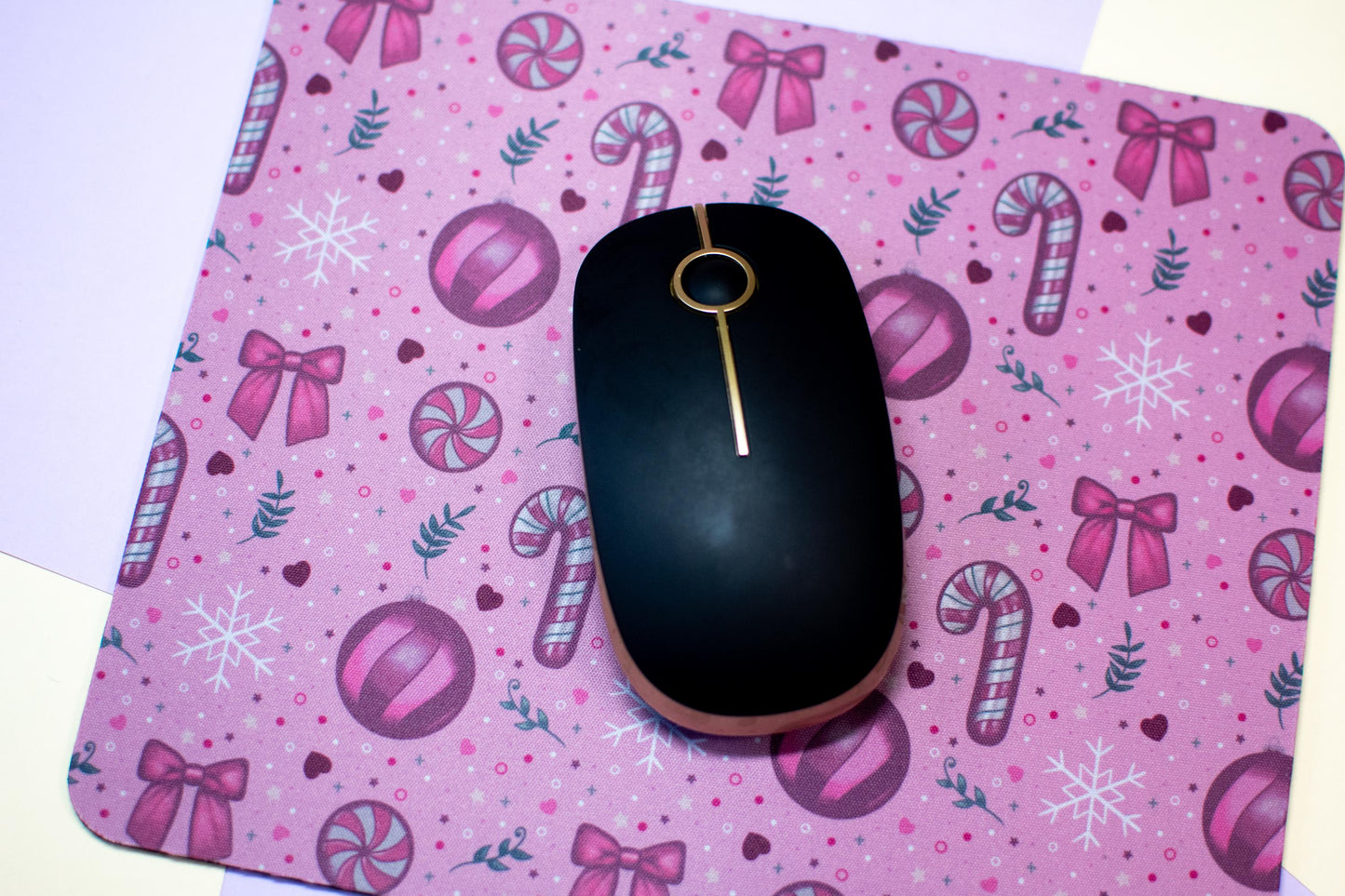 Pink Winter Holiday Coquette Mouse Pad