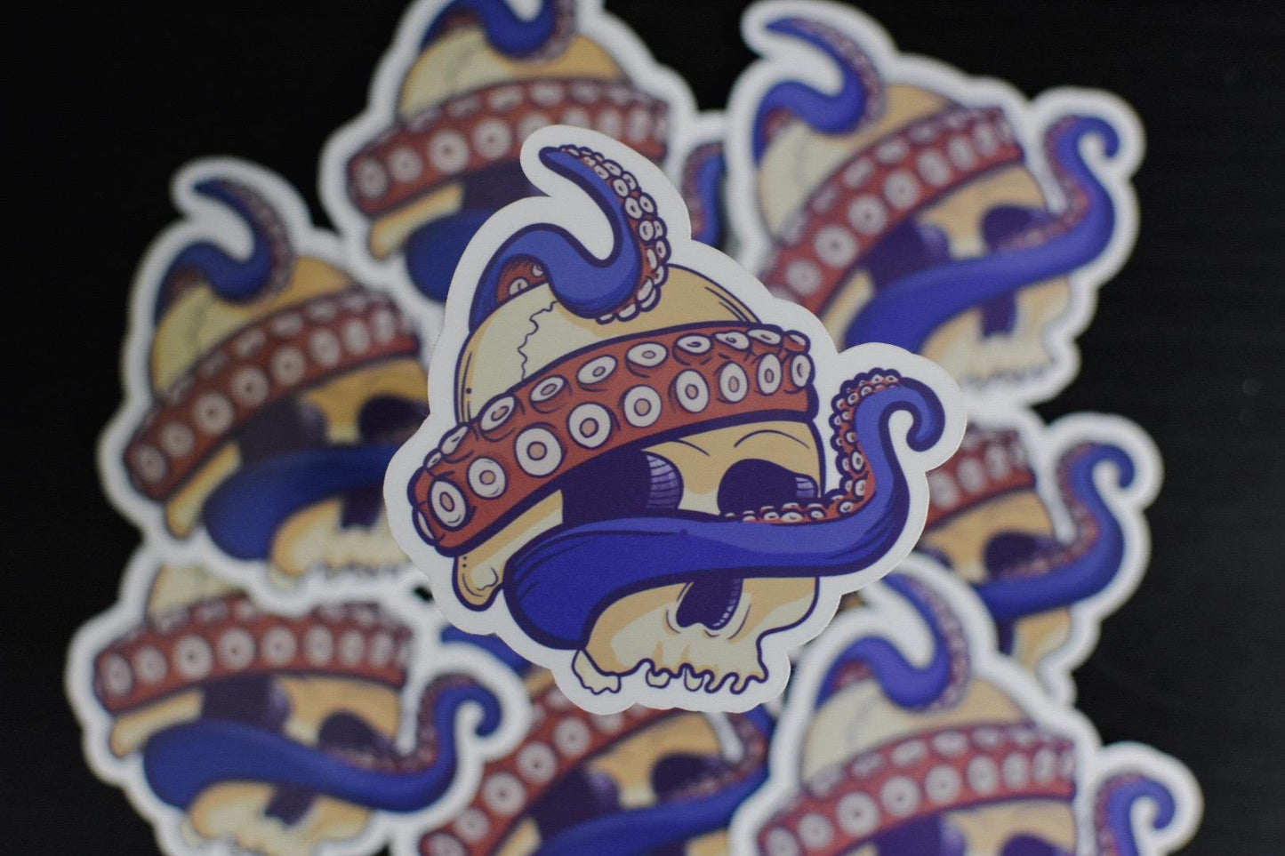 Octopus Tentacle Skull Die-Cut Vinyl Sticker