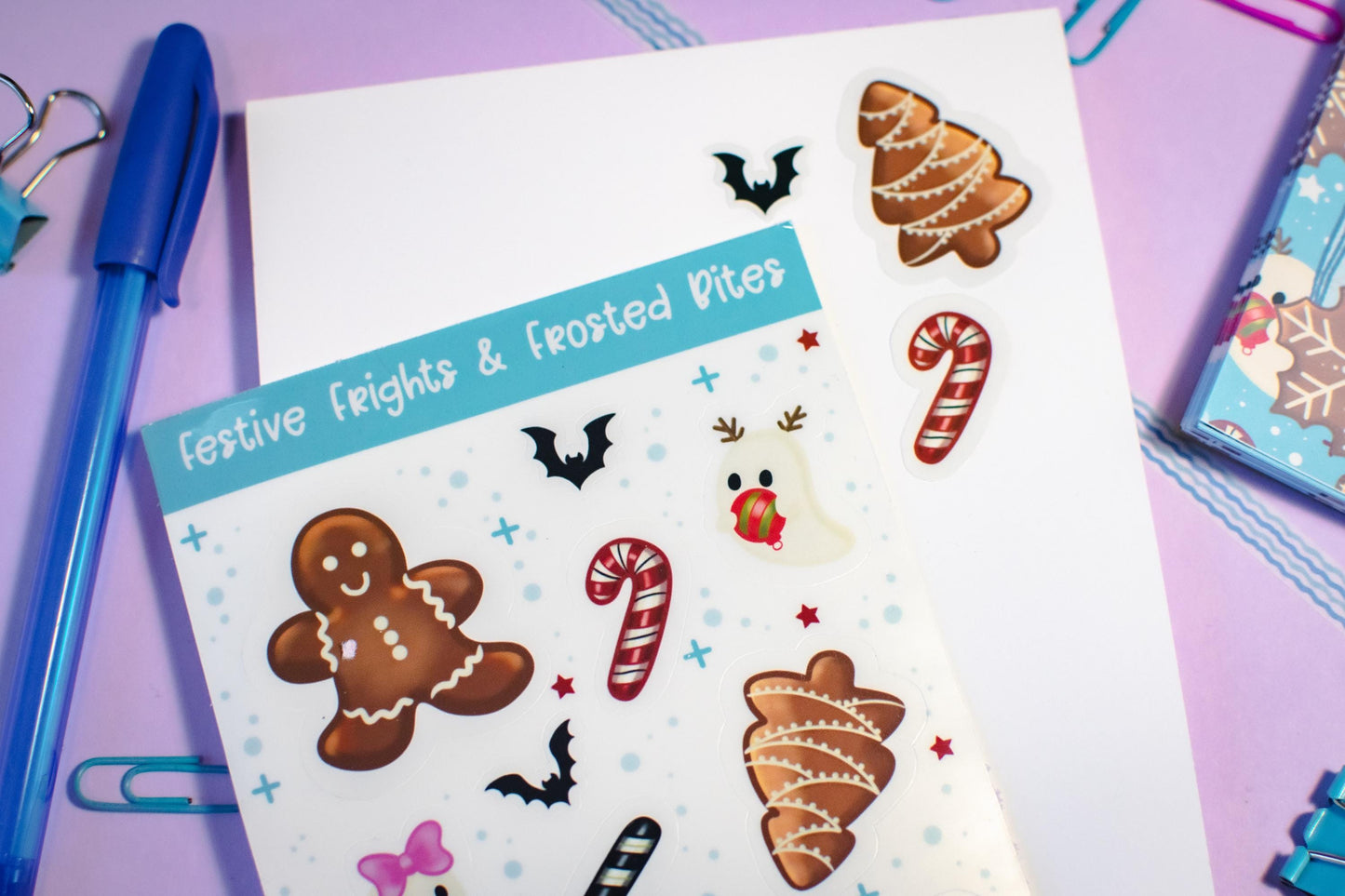 Gingerbread and Ghosts Kiss-Cut Vinyl Sticker Sheet