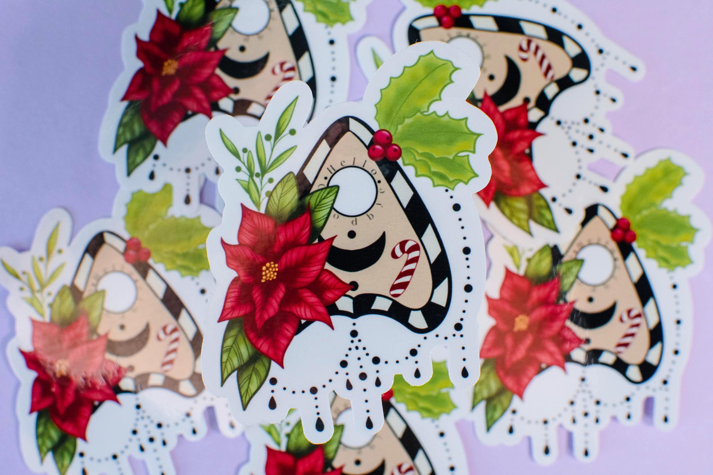 Holiday Spirt Festive Planchette Die-Cut Vinyl Sticker