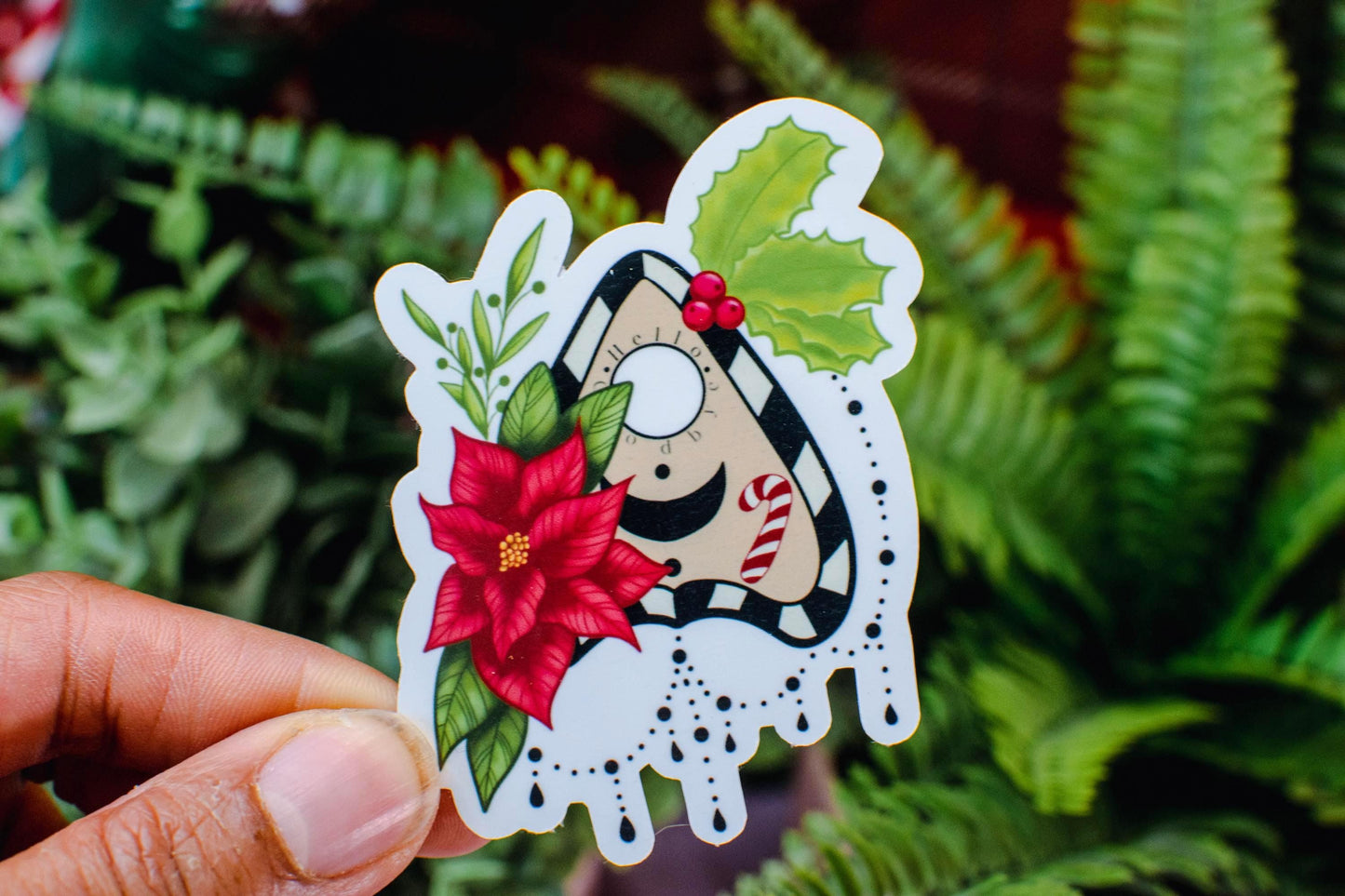 Holiday Spirt Festive Planchette Die-Cut Vinyl Sticker