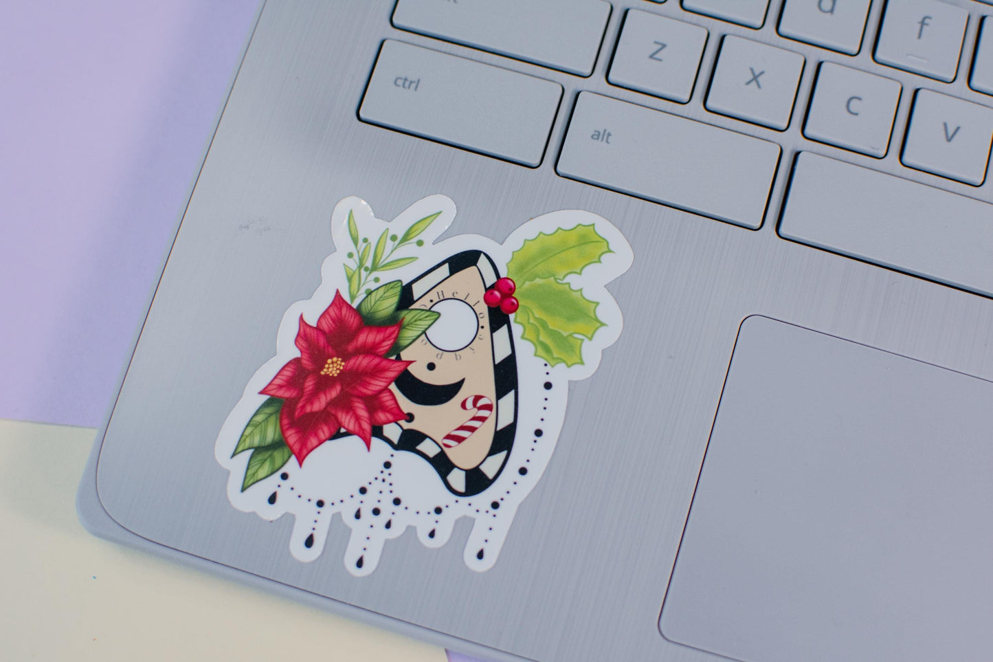 Holiday Spirt Festive Planchette Die-Cut Vinyl Sticker