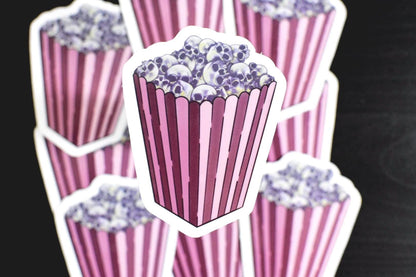 Skull Popcorn Die-Cut Vinyl Sticker