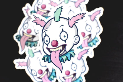 Spooky Pastel Clown Die-Cut Vinyl Sticker