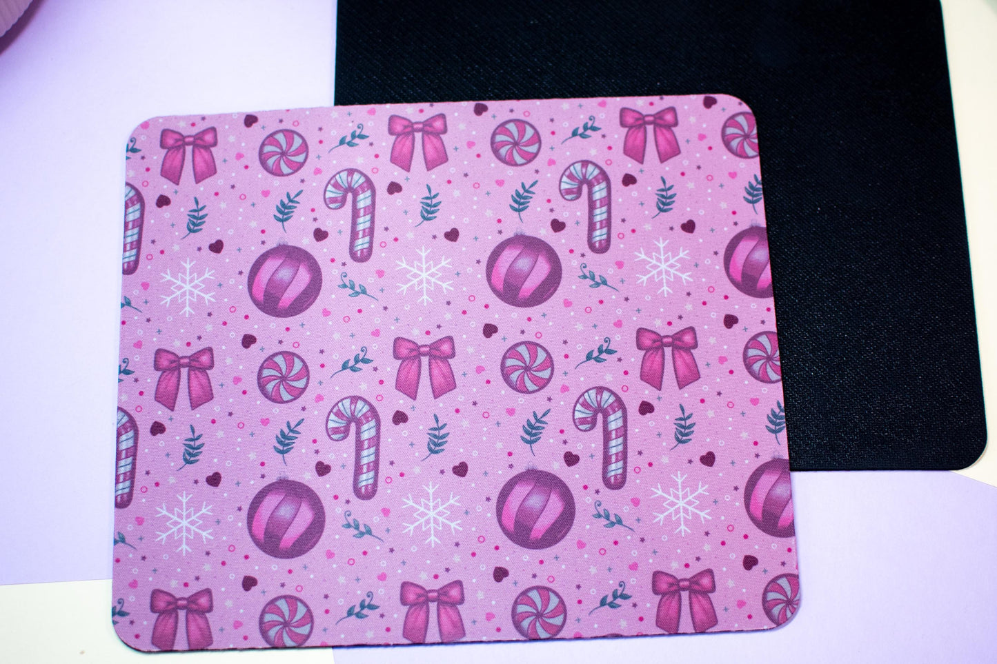 Pink Winter Holiday Coquette Mouse Pad