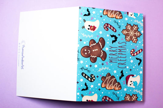 Merry Creepmas Gingerbread and Ghosts Holiday Greeting Card