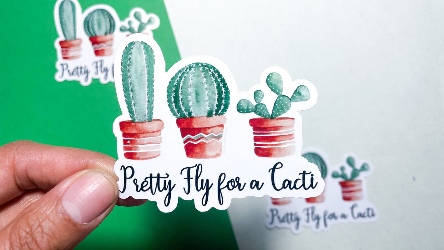 Funny Cactus Pun Die-Cut Vinyl Sticker