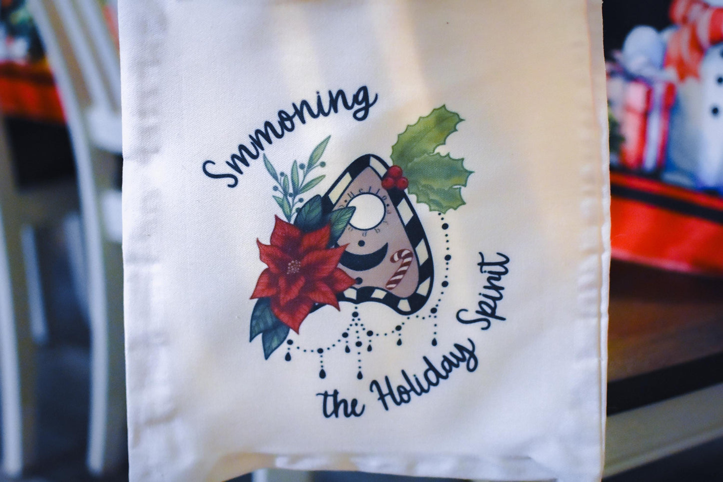 Summoning The Holiday Spirit Festive Planchette Canvas Tote Bag