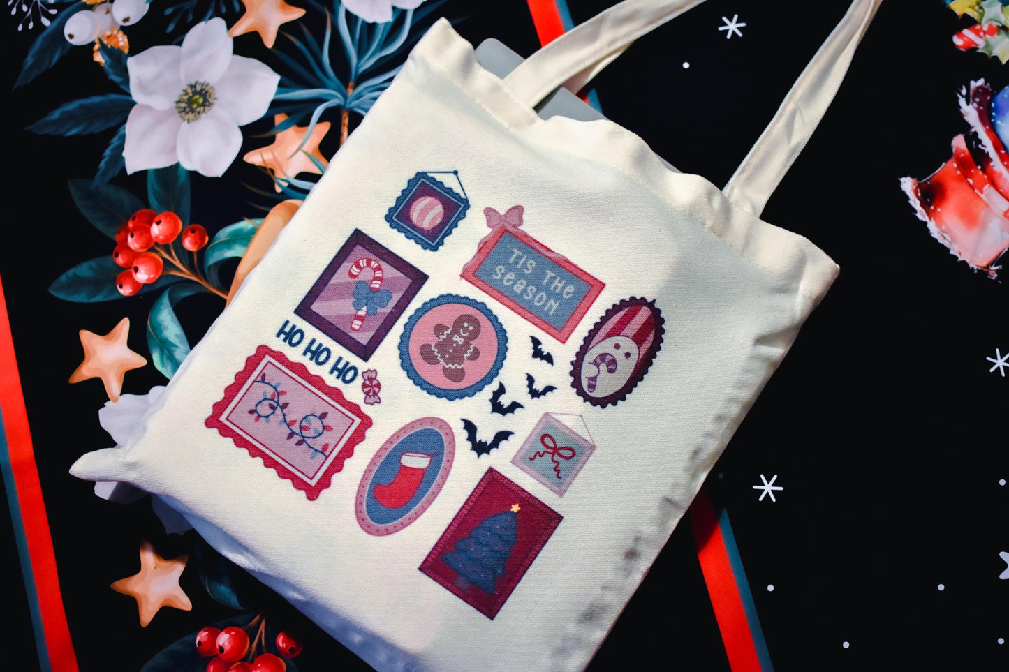 Tis the Season Spooky-Cute Festive Canvas Tote Bag