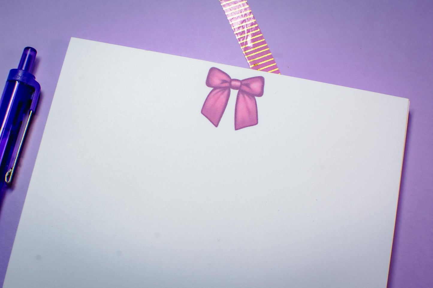 Handmade Pink Winter Holiday Coquette Notepad | 5in x 7in