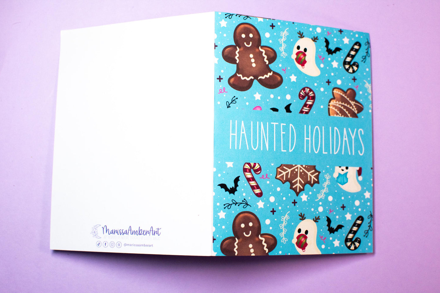 Haunted Holidays Gingerbread and Ghosts Holiday Greeting Card