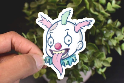 Spooky Pastel Clown Die-Cut Vinyl Sticker