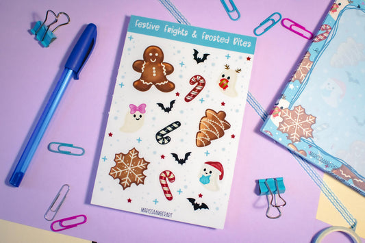 Gingerbread and Ghosts Kiss-Cut Vinyl Sticker Sheet