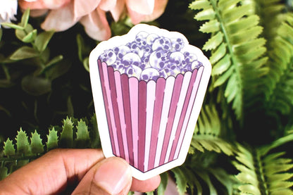 Skull Popcorn Die-Cut Vinyl Sticker