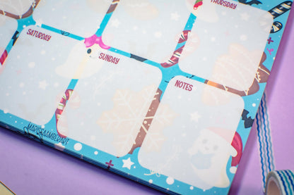 Handmade Gingerbread and Ghosts Weekly Planner Notepad | 5in x 7in