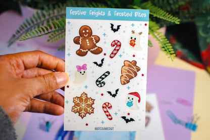 Gingerbread and Ghosts Kiss-Cut Vinyl Sticker Sheet