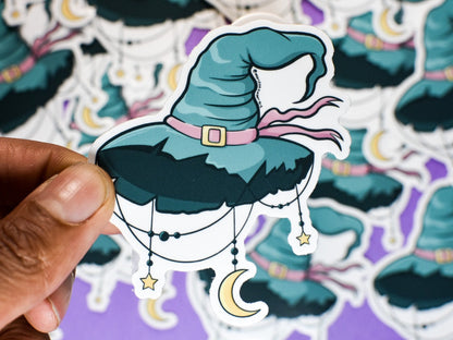Pastel Witches Hat Die-Cut Vinyl Sticker