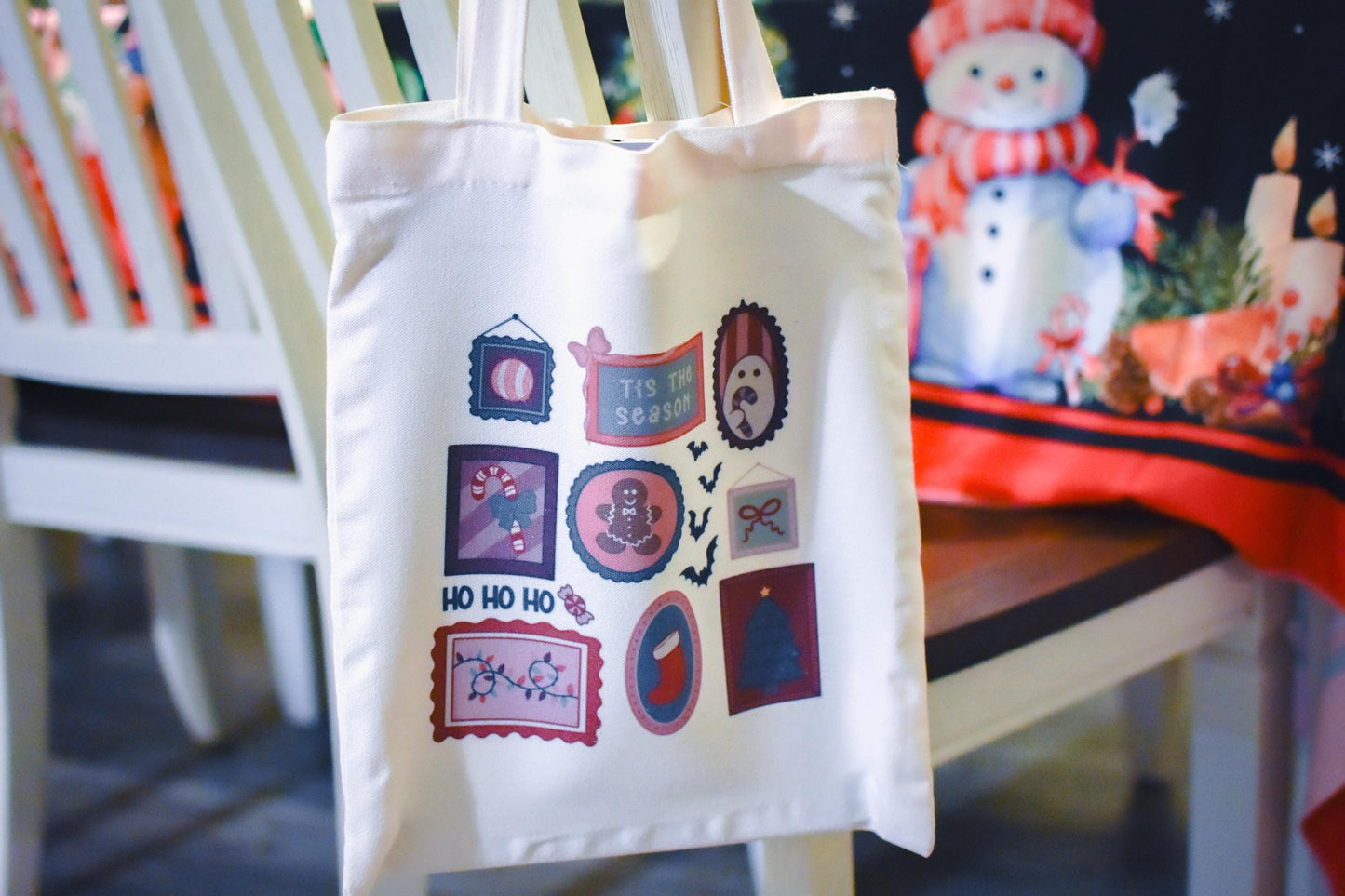 Tis the Season Spooky-Cute Festive Canvas Tote Bag