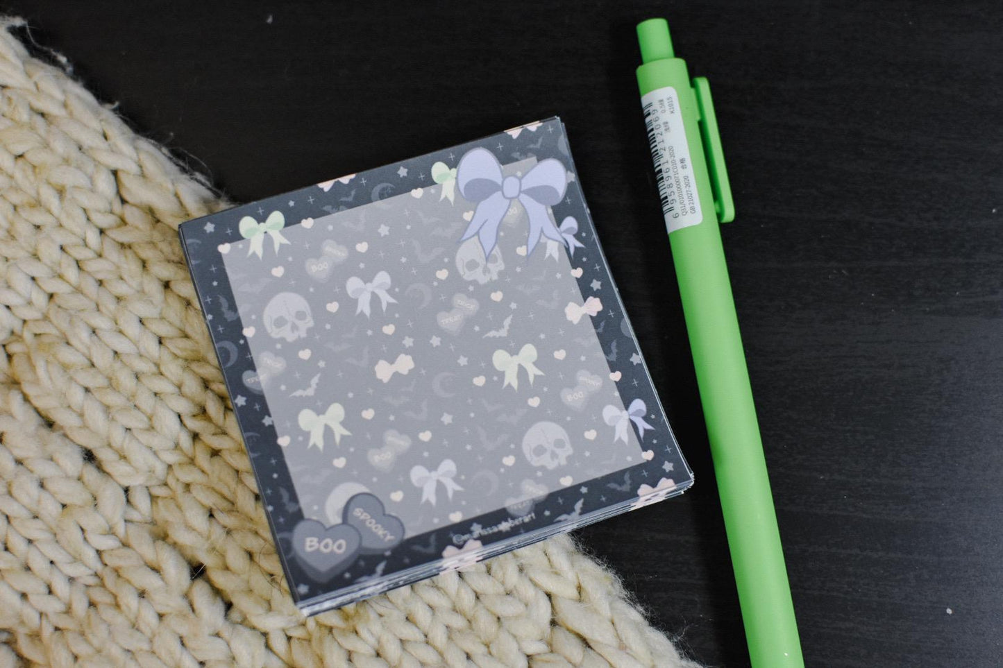 Handmade Pastel Goth Mini Notepad | 3in x 3in