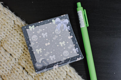 Handmade Pastel Goth Mini Notepad | 3in x 3in