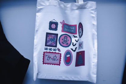 Tis the Season Spooky-Cute Festive Canvas Tote Bag