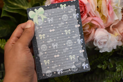 Handmade Pastel Goth Lined Notepad | 4.25in x5.5in