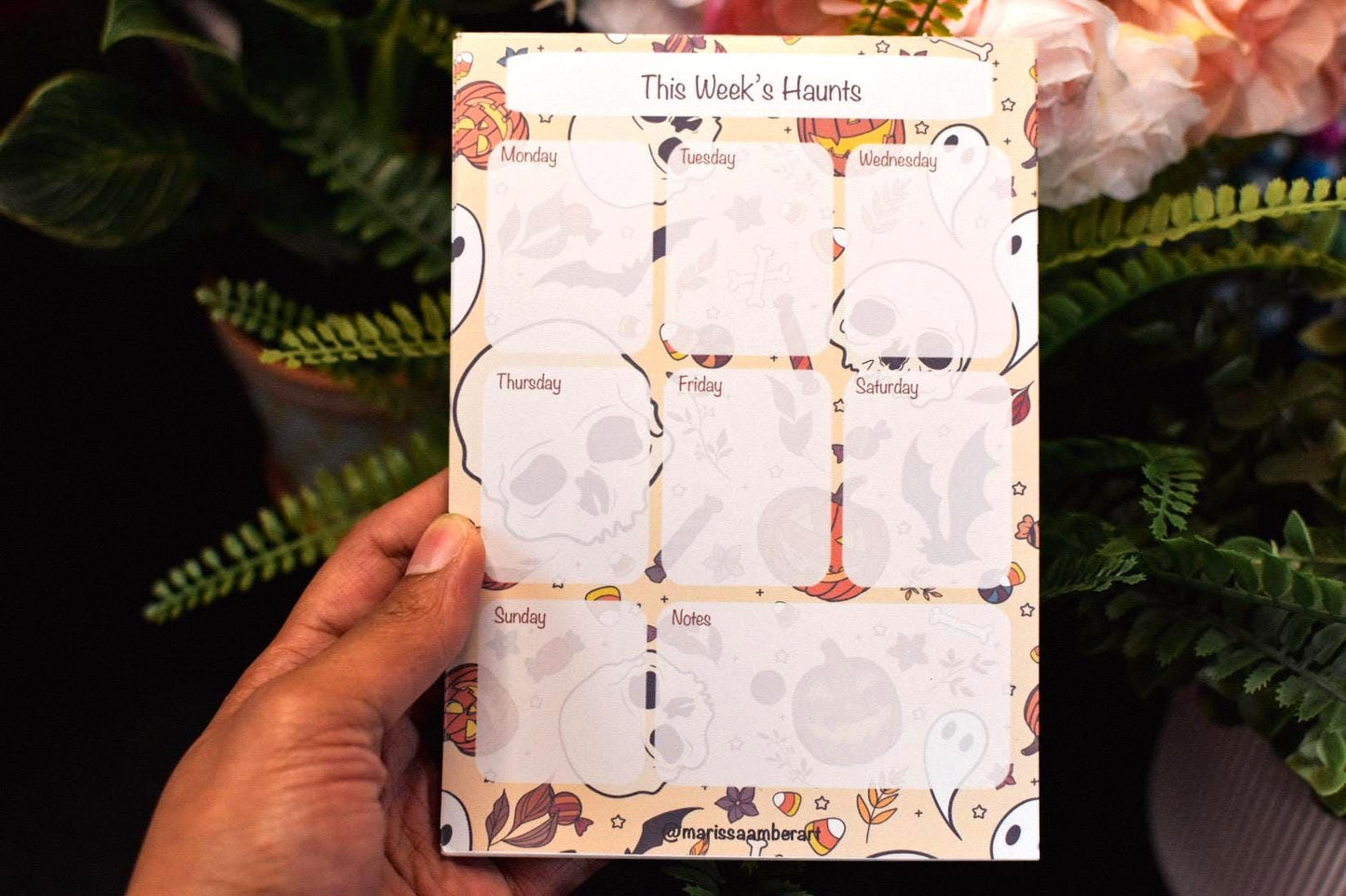 Handmade Spooky Season Weekly Planner Notepad | 5in x 7in