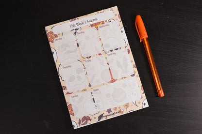 Handmade Spooky Season Weekly Planner Notepad | 5in x 7in
