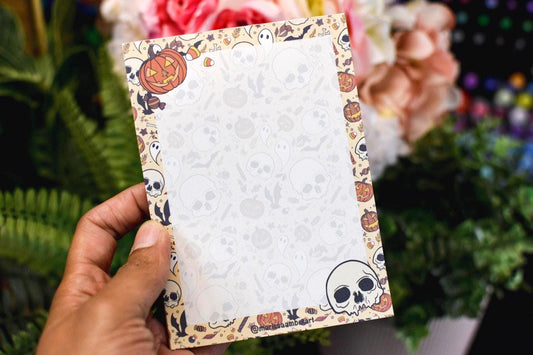 Handmade Spooky Season Blank Notepad | 4.25in x5.5in