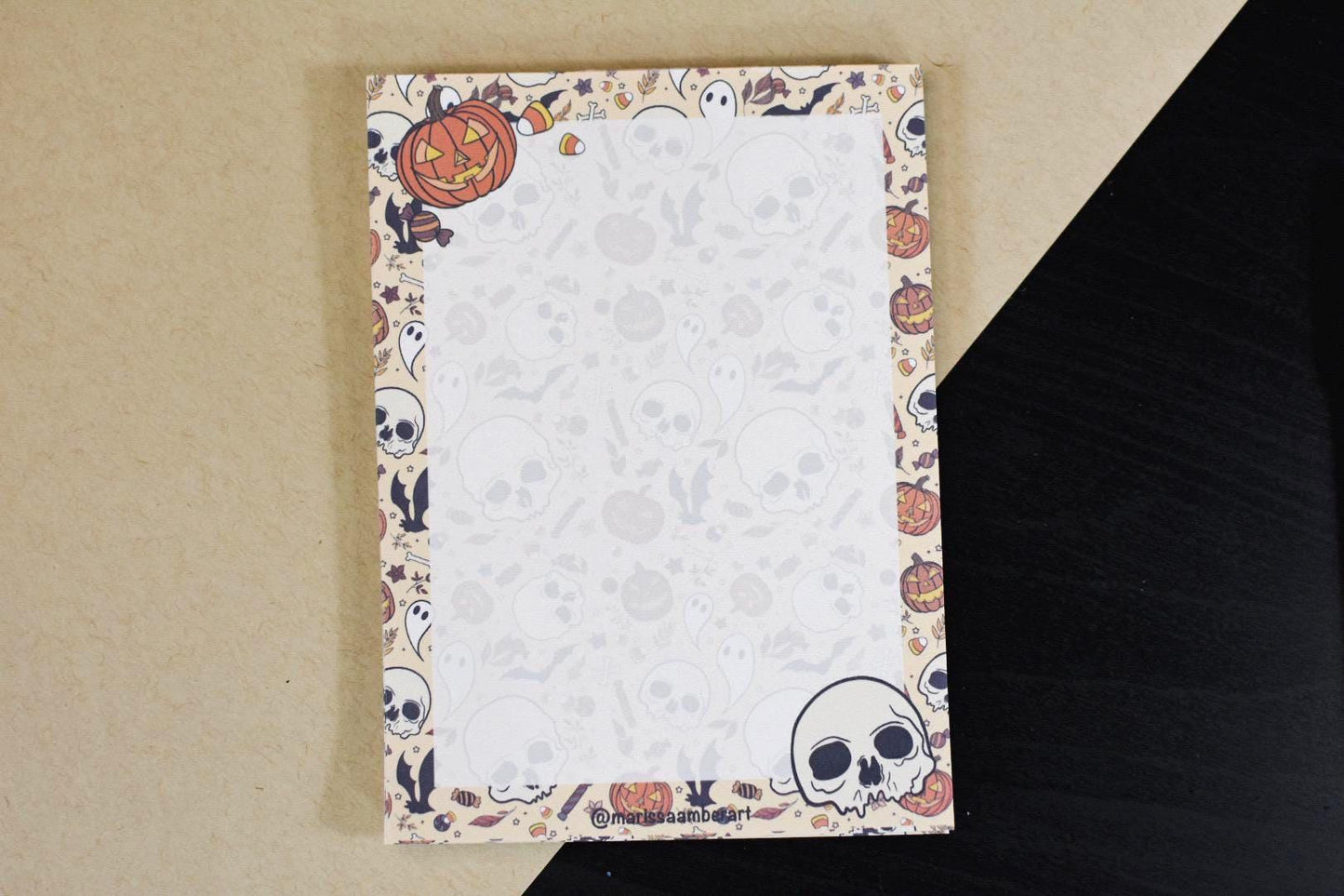 Handmade Spooky Season Blank Notepad | 4.25in x5.5in