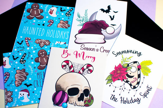 Frightfully Festive Holiday Greeting Cards – Card Set Options