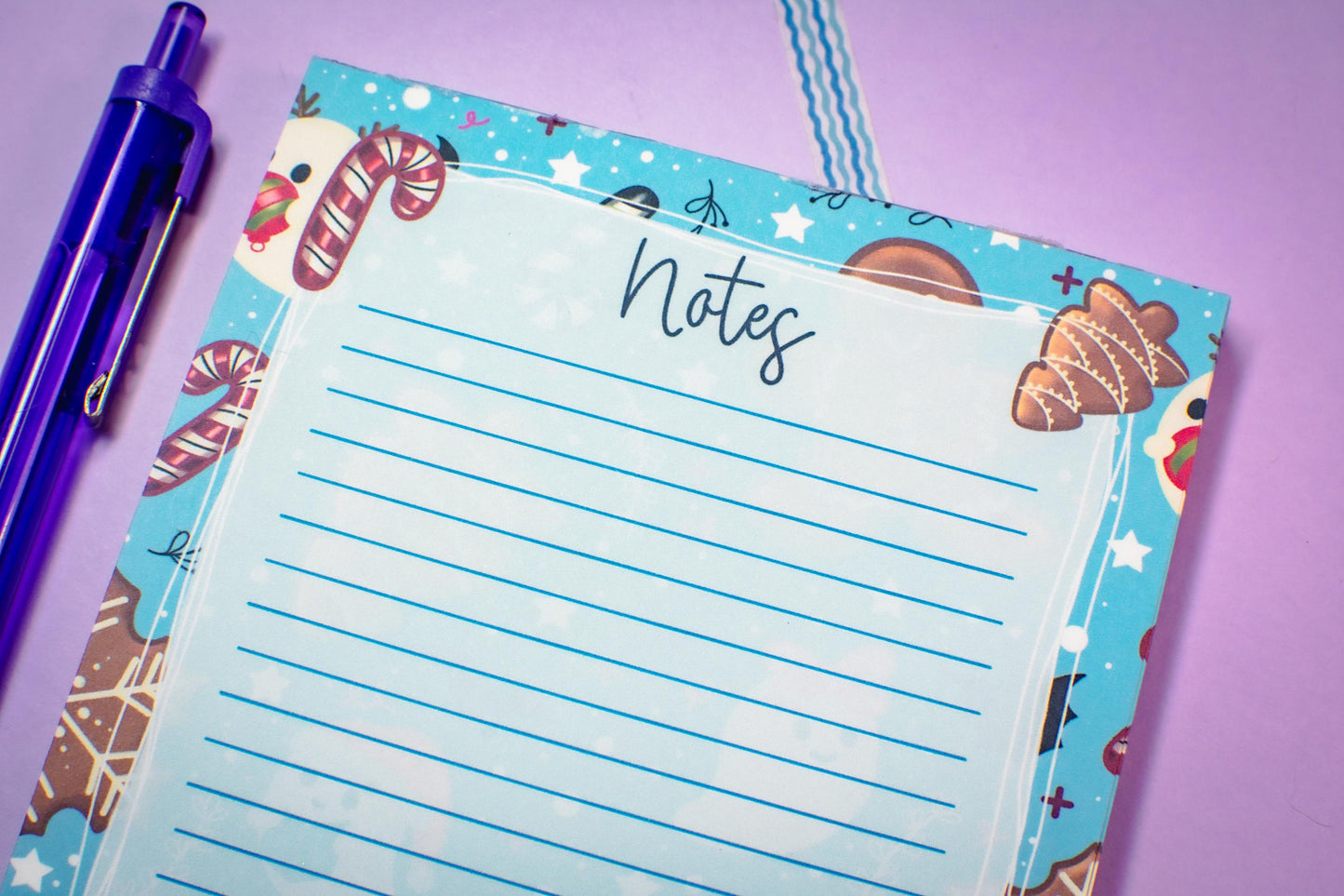 Handmade Gingerbread and Ghosts Lined Notepad | 4.25in x 5.5in