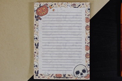 Handmade Spooky Season Lined Notepad | 4.25in x 5.5in