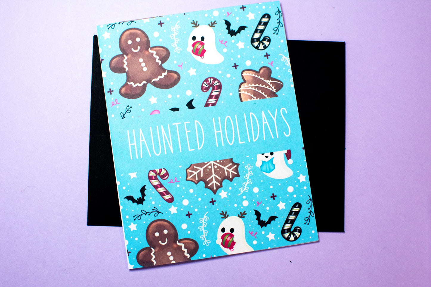 Haunted Holidays Gingerbread and Ghosts Holiday Greeting Card