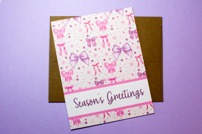 Pink Christmas Coquette Holiday Greeting Cards – Card Set Options