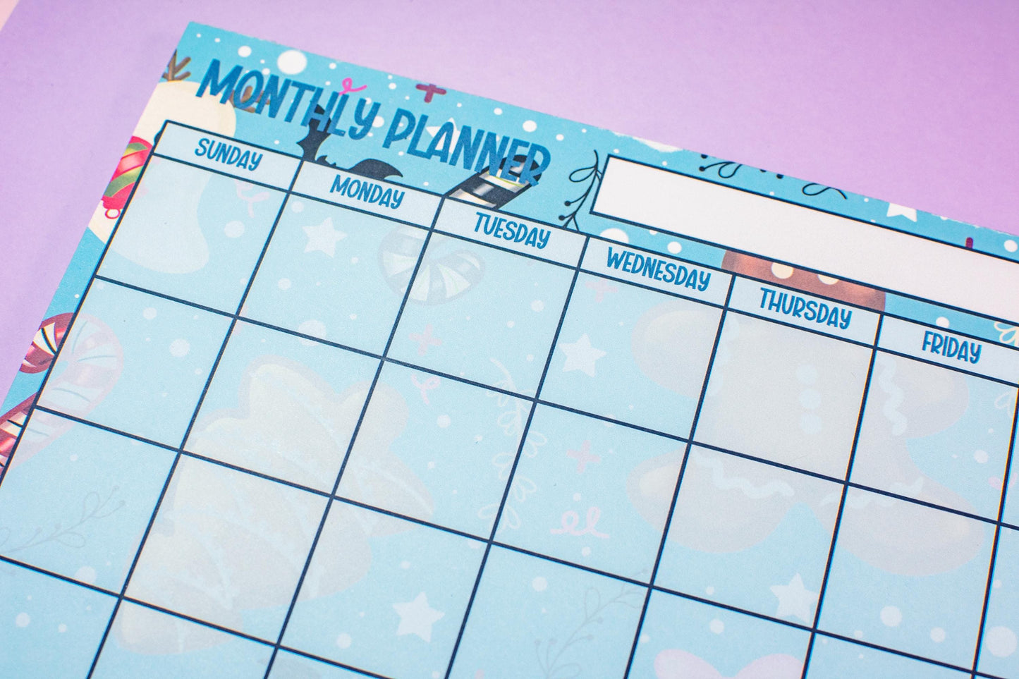 Handmade Gingerbread and Ghosts Monthly Planner Notepad | 8.5in x 11in