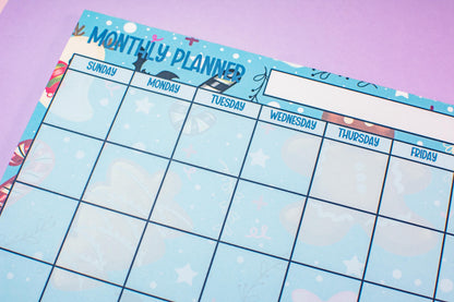 Handmade Gingerbread and Ghosts Monthly Planner Notepad | 8.5in x 11in