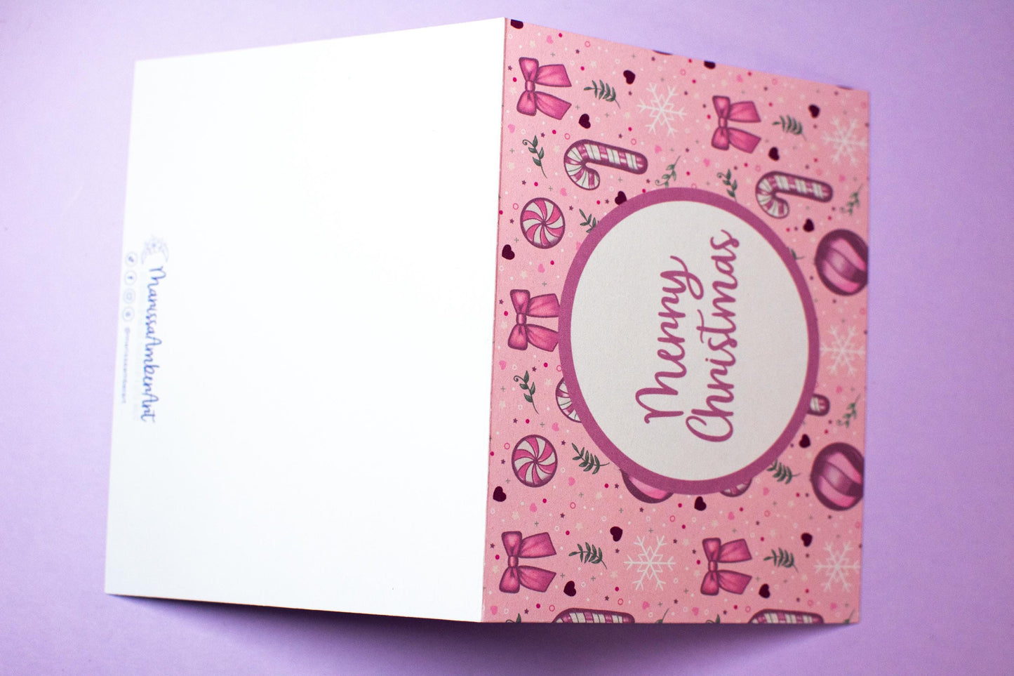 Merry Christmas Pink Winter Holiday Coquette Holiday Greeting Card