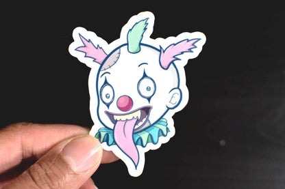Spooky Pastel Clown Die-Cut Vinyl Sticker