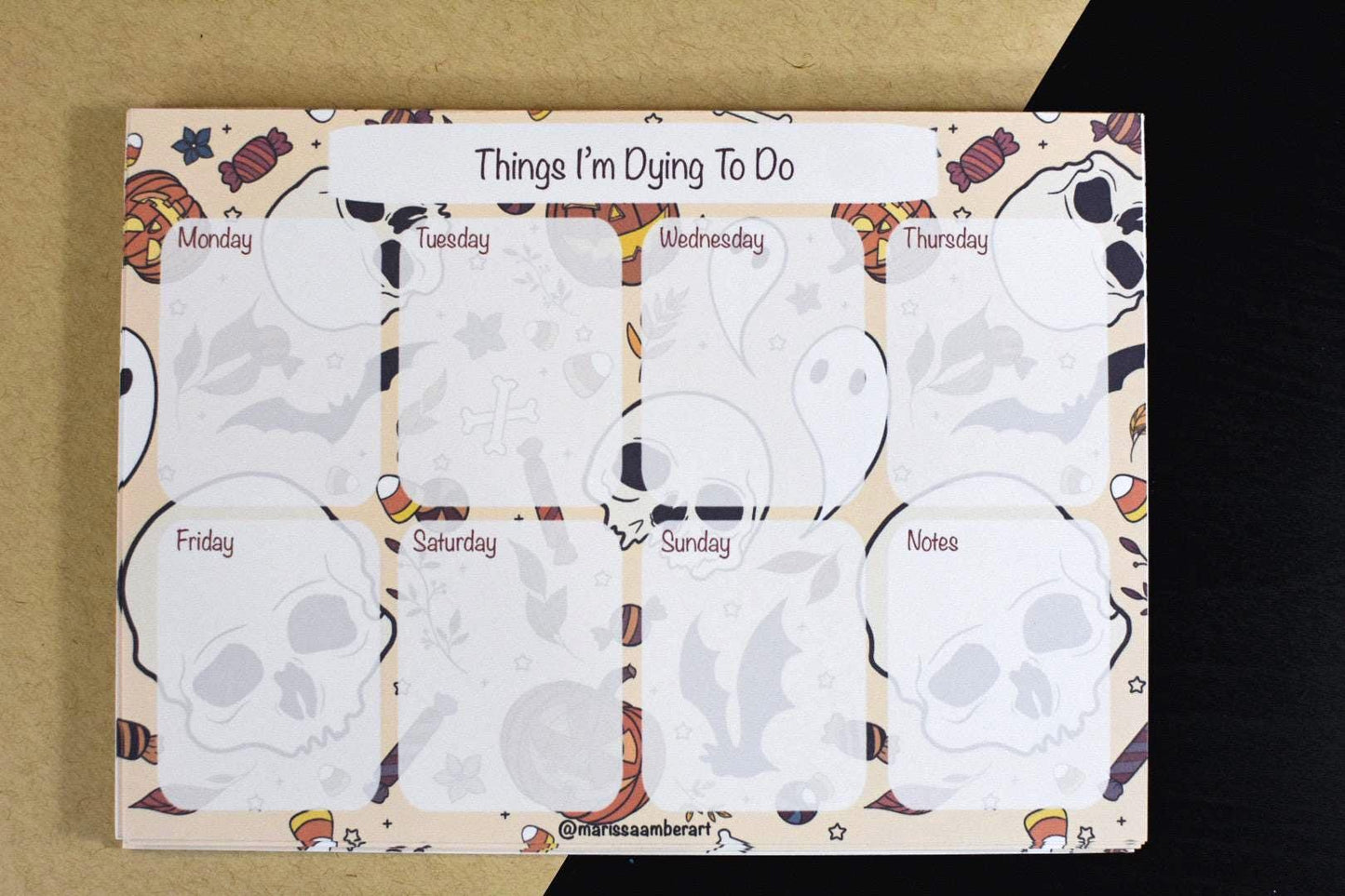 Handmade Spooky Season Weekly Planner Notepad | 5in x 7in