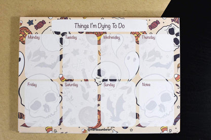 Handmade Spooky Season Weekly Planner Notepad | 5in x 7in