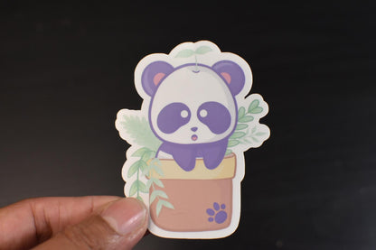 Potted Panda Die-Cut Vinyl Sticker